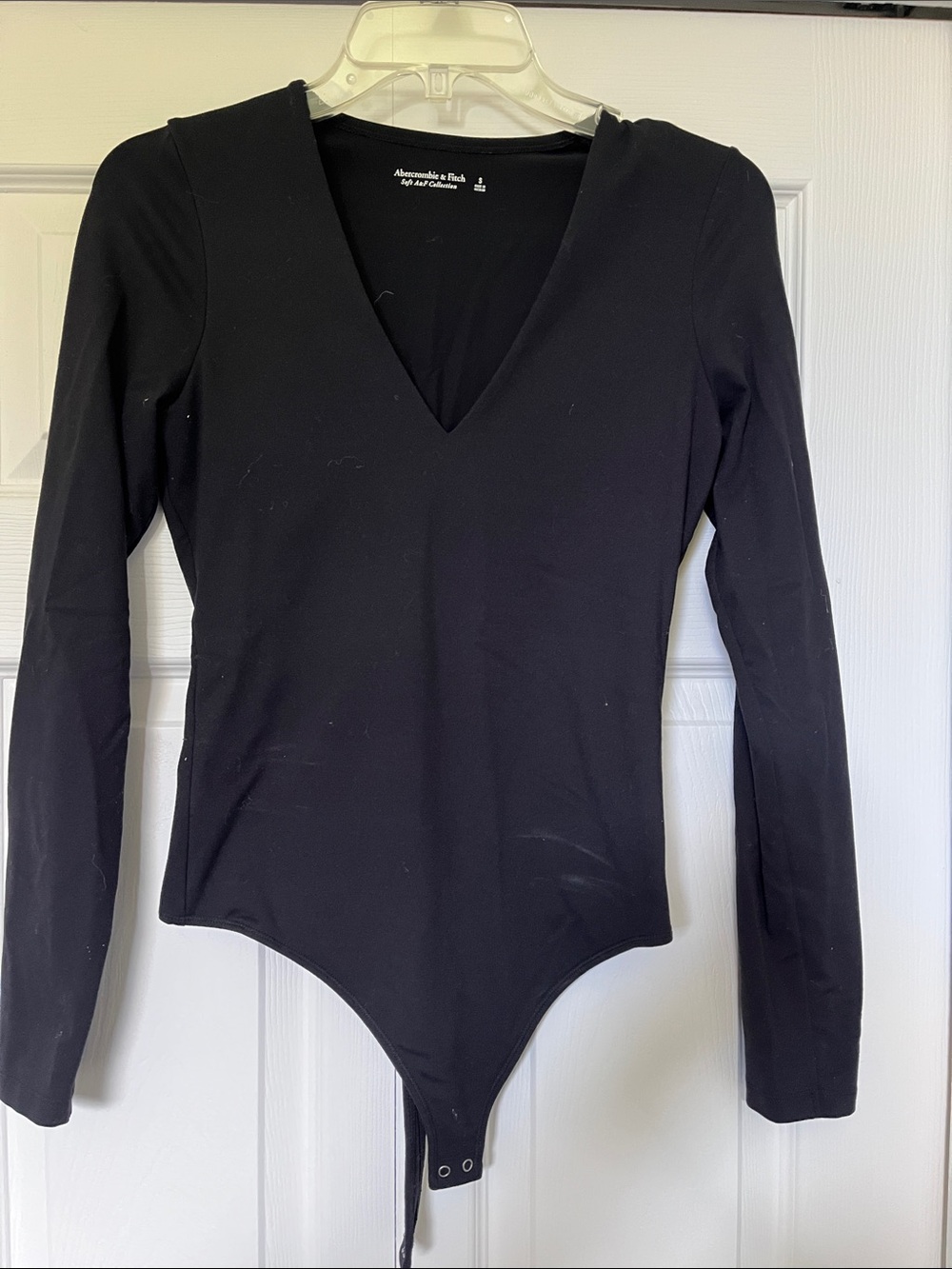 Abercrombie & Fitch Black V-Neck Long Sleeve Bodysuit